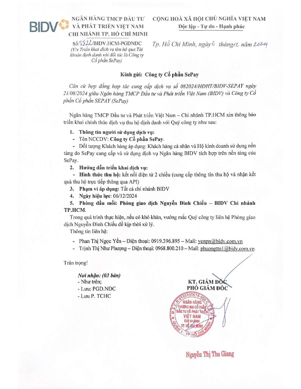 SePay chính thức hỗ trợ kết nối tài khoản BIDV cá nhân